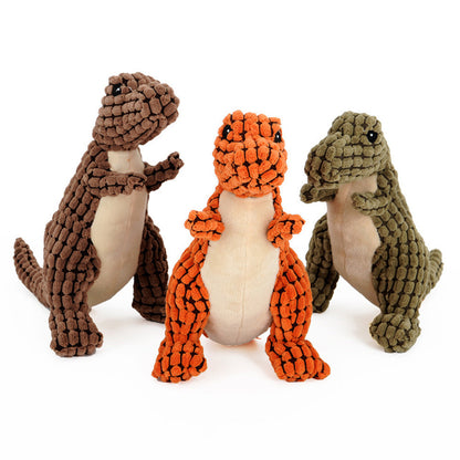 Dinosaur Dog/Cat Toy – Interactive Plush Chew Toy with Squeakers - Shawzilla