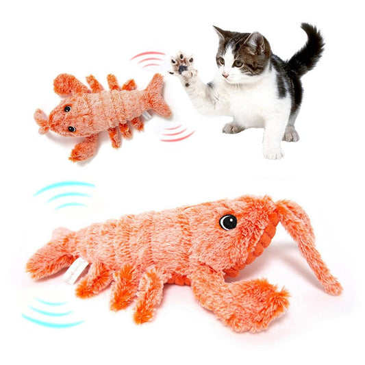 USB Electric Jumping Shrimp: Realistic, Interactive Plush Toy for Cats! - Shawzilla